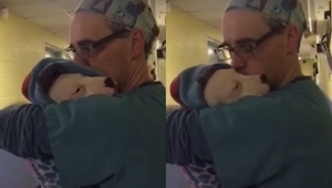 Una perrita se despertó después de la operación, entonces su veterinario hizo al